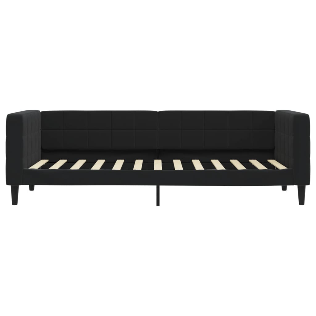 Slaapbank 80x200 cm fluweel zwart – afbeelding 3