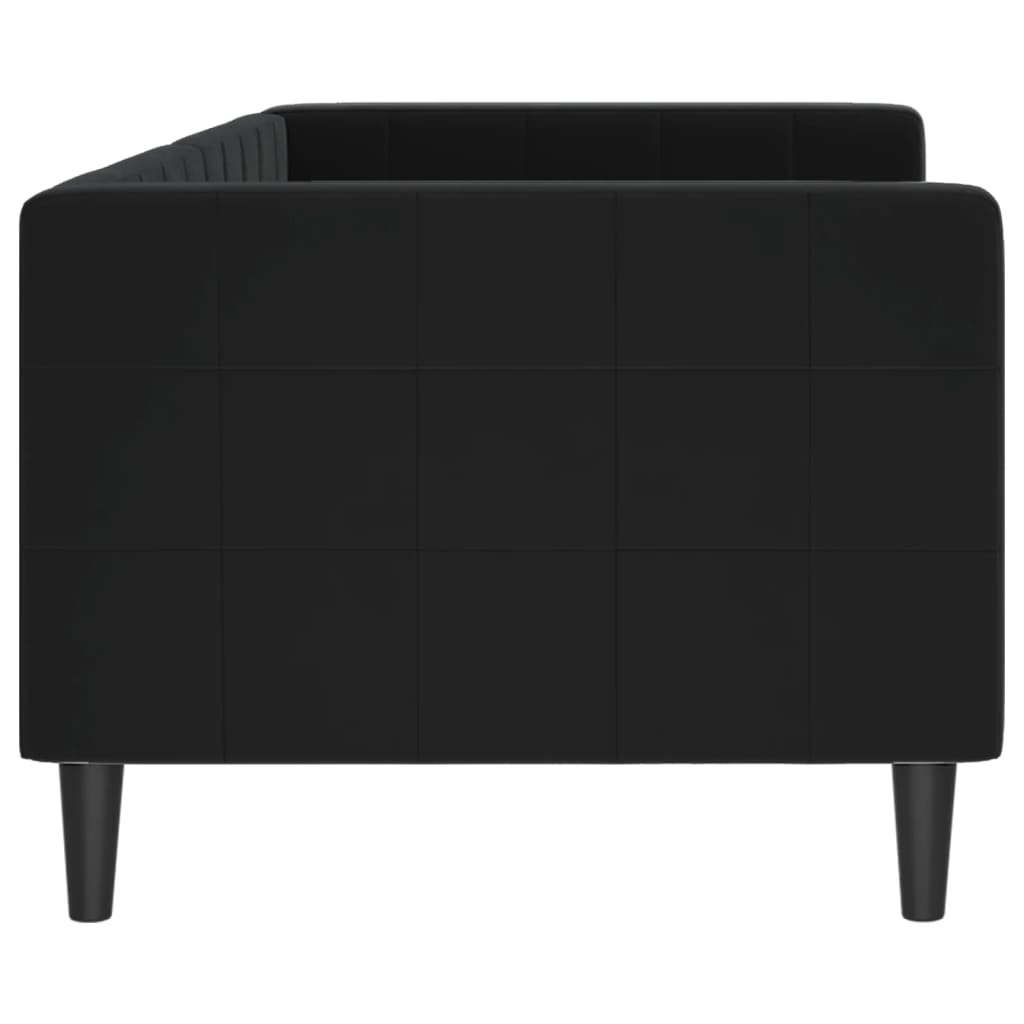 Slaapbank 80x200 cm fluweel zwart – afbeelding 4
