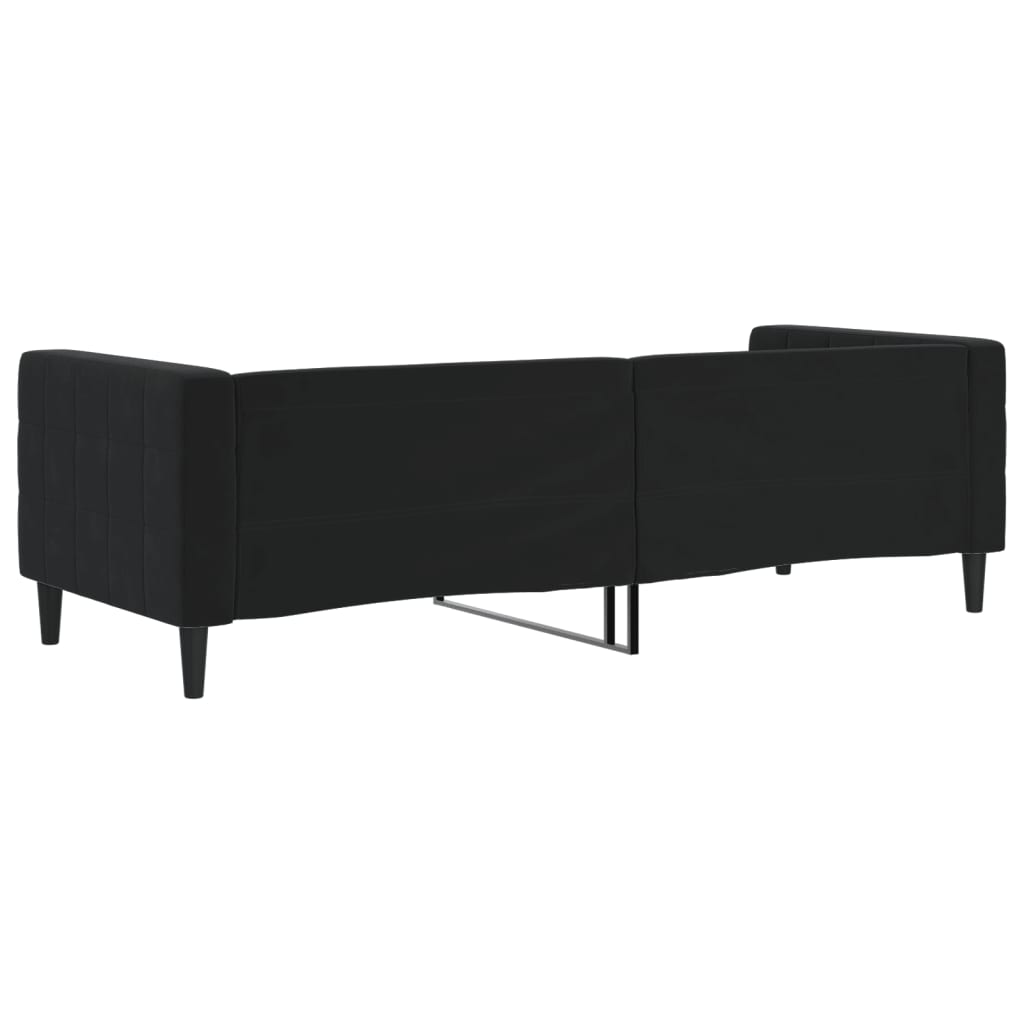 Slaapbank 80x200 cm fluweel zwart – afbeelding 5