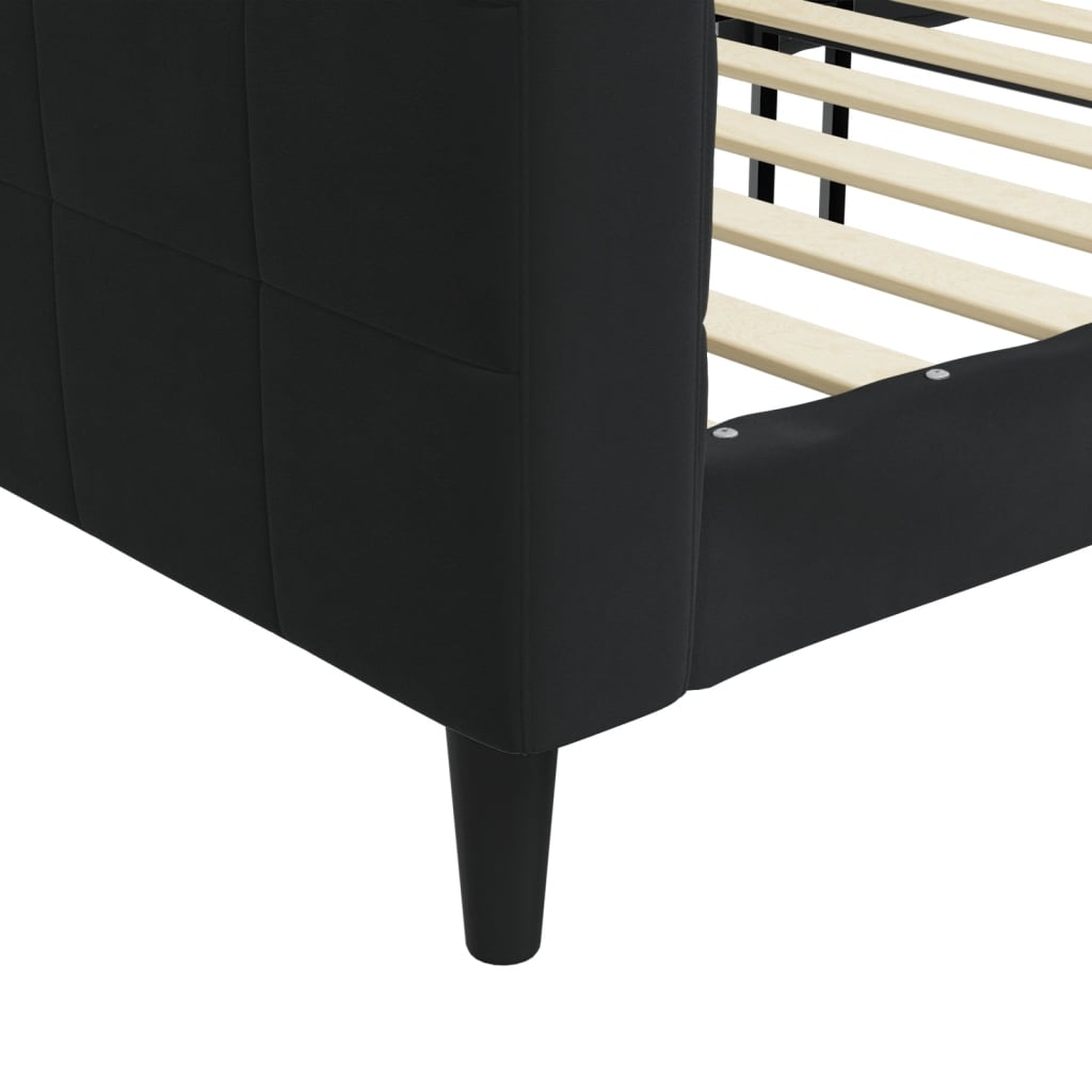 Slaapbank 80x200 cm fluweel zwart – afbeelding 6