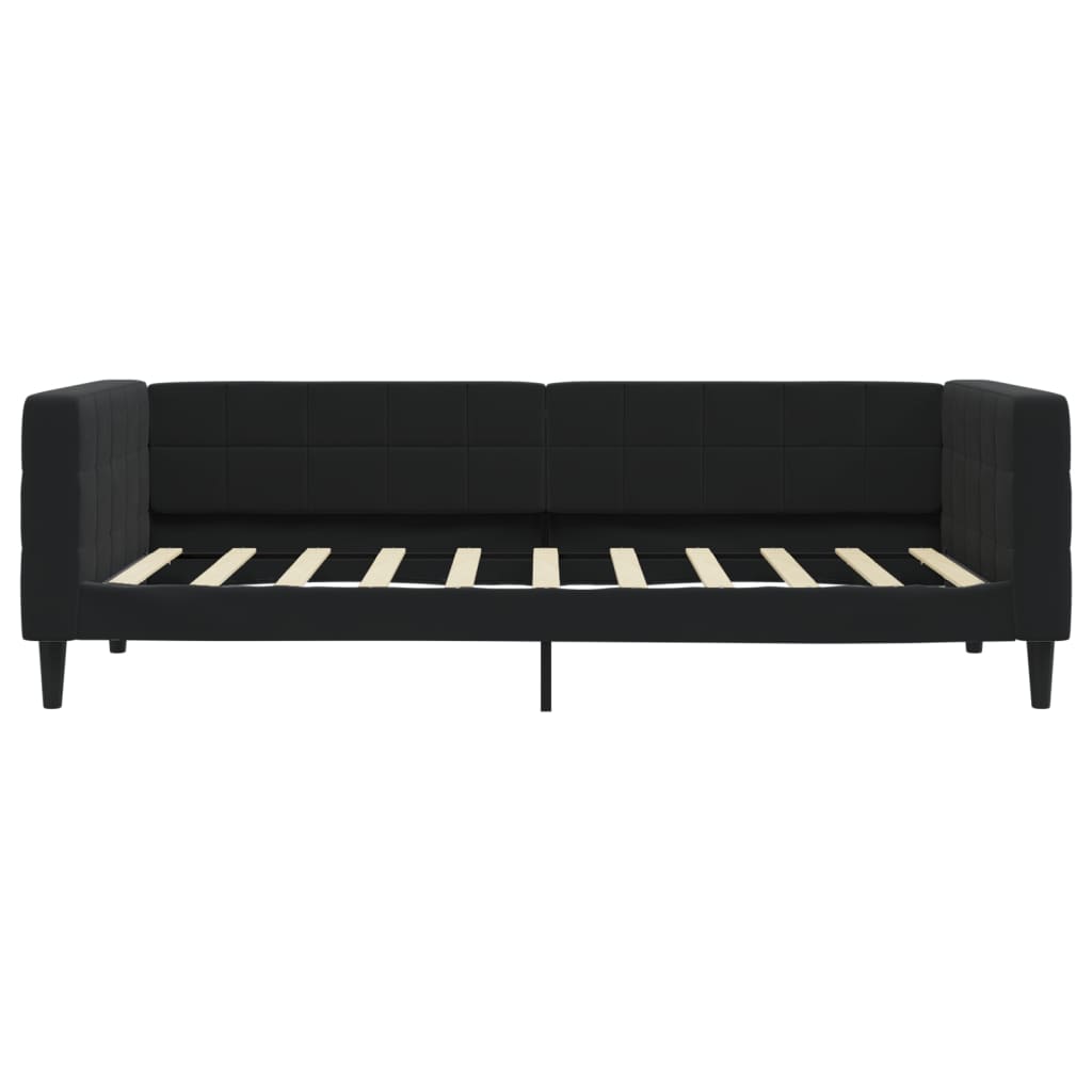 Slaapbank 90x190 cm fluweel zwart – afbeelding 3