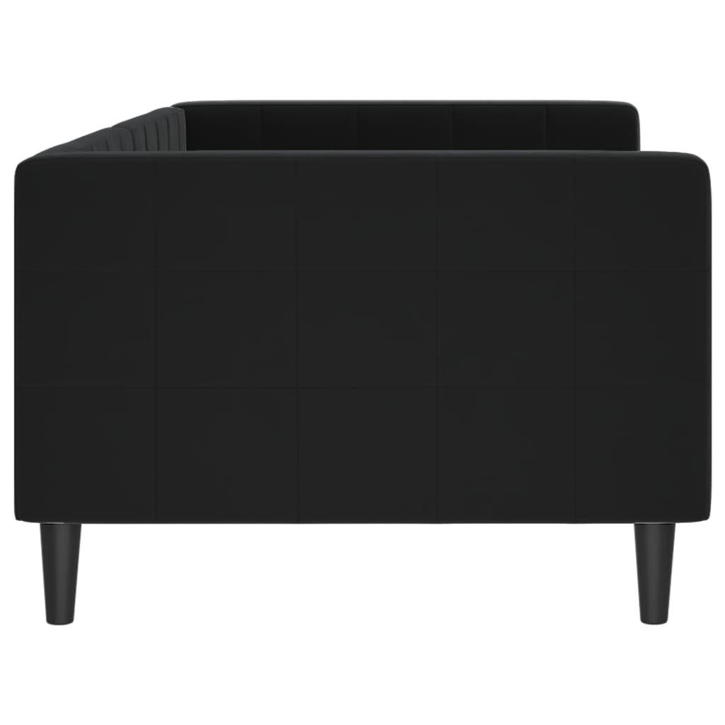 Slaapbank 90x190 cm fluweel zwart – afbeelding 4