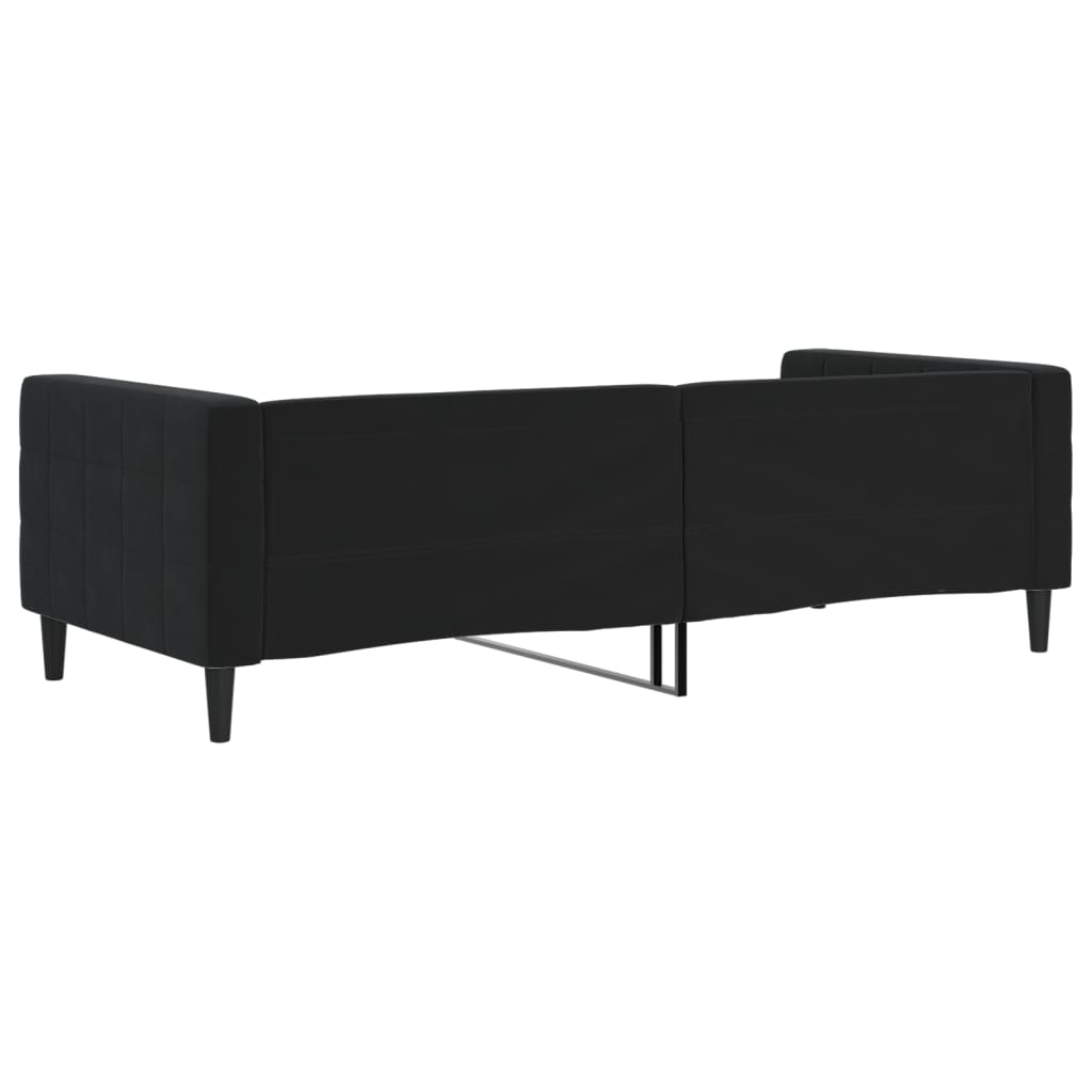 Slaapbank 90x190 cm fluweel zwart – afbeelding 5