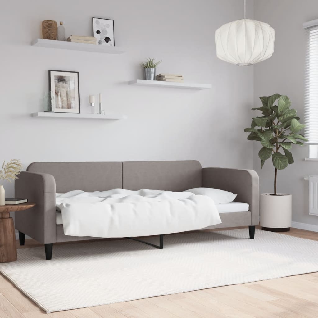 Slaapbank 80x200 cm stof taupe – afbeelding 1