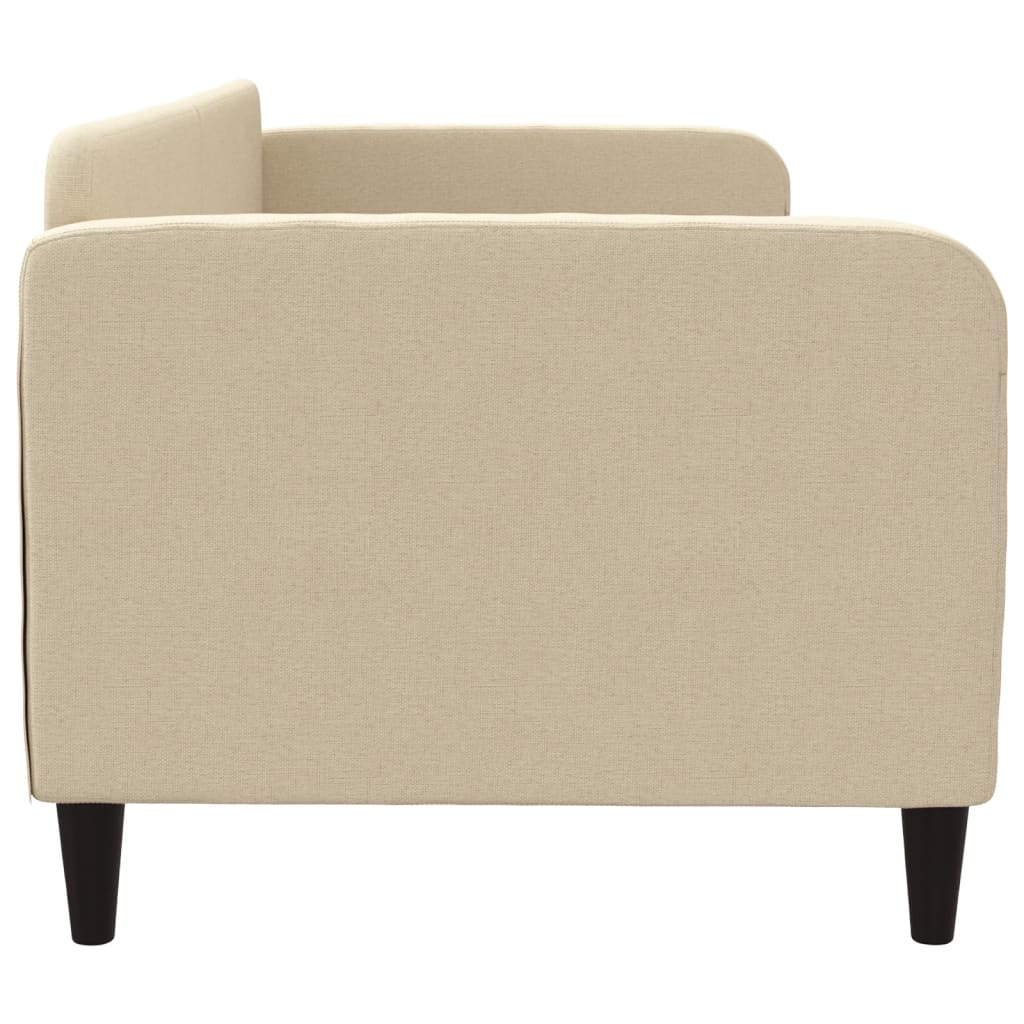 Slaapbank 80x200 cm stof crèmekleurig – afbeelding 4
