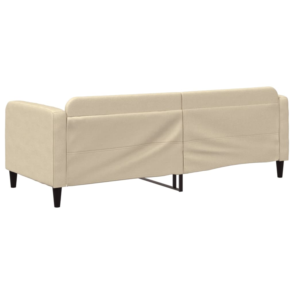 Slaapbank 80x200 cm stof crèmekleurig – afbeelding 5