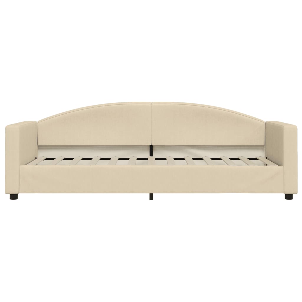 Slaapbank 80x200 cm stof crèmekleurig – afbeelding 3