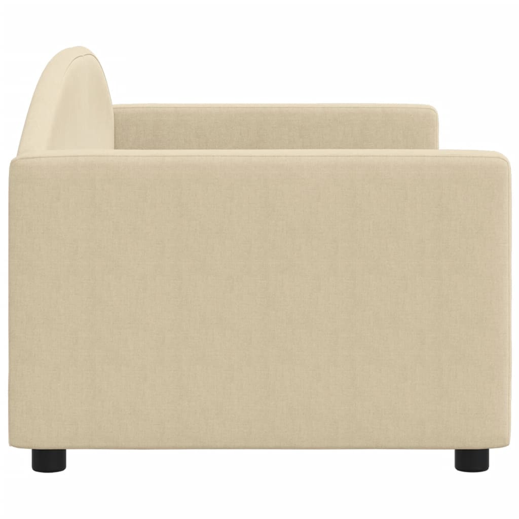Slaapbank 80x200 cm stof crèmekleurig – afbeelding 4