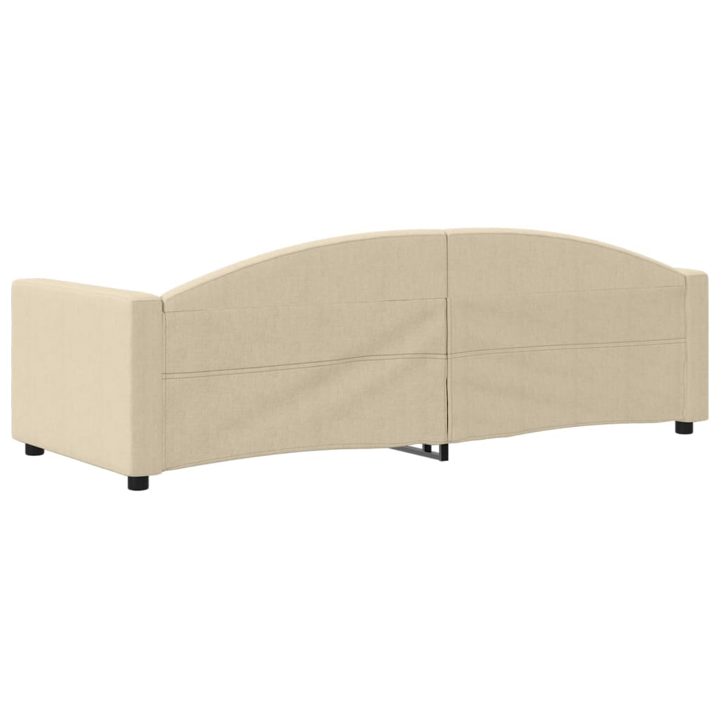 Slaapbank 80x200 cm stof crèmekleurig – afbeelding 5
