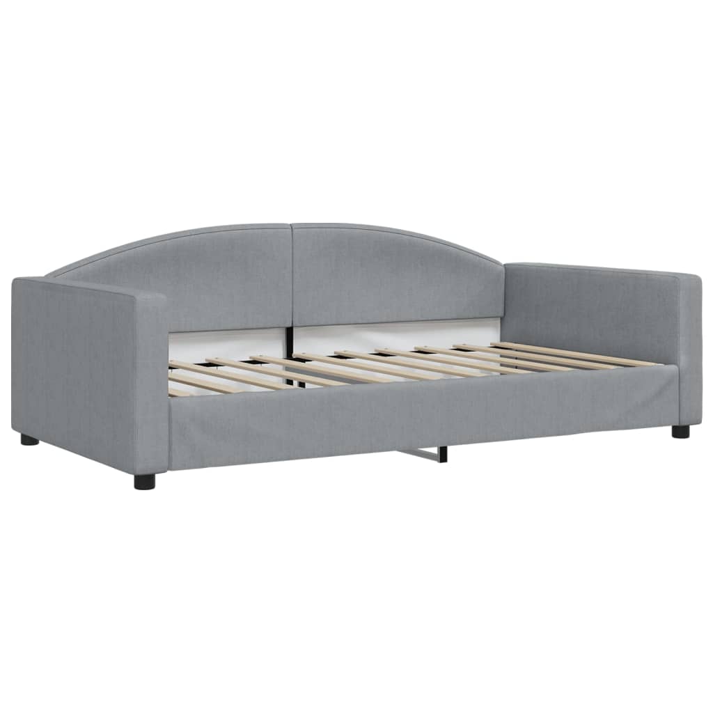 Slaapbank 100x190 cm stof lichtgrijs – afbeelding 2