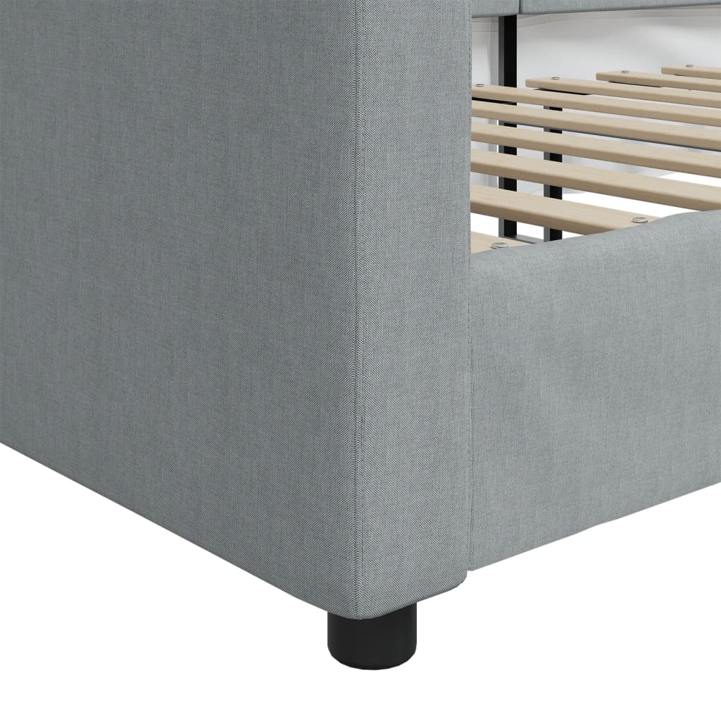 Slaapbank 100x190 cm stof lichtgrijs – afbeelding 6