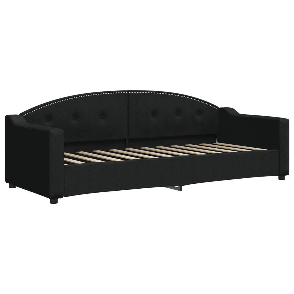 Slaapbank 80x200 cm stof zwart – afbeelding 2