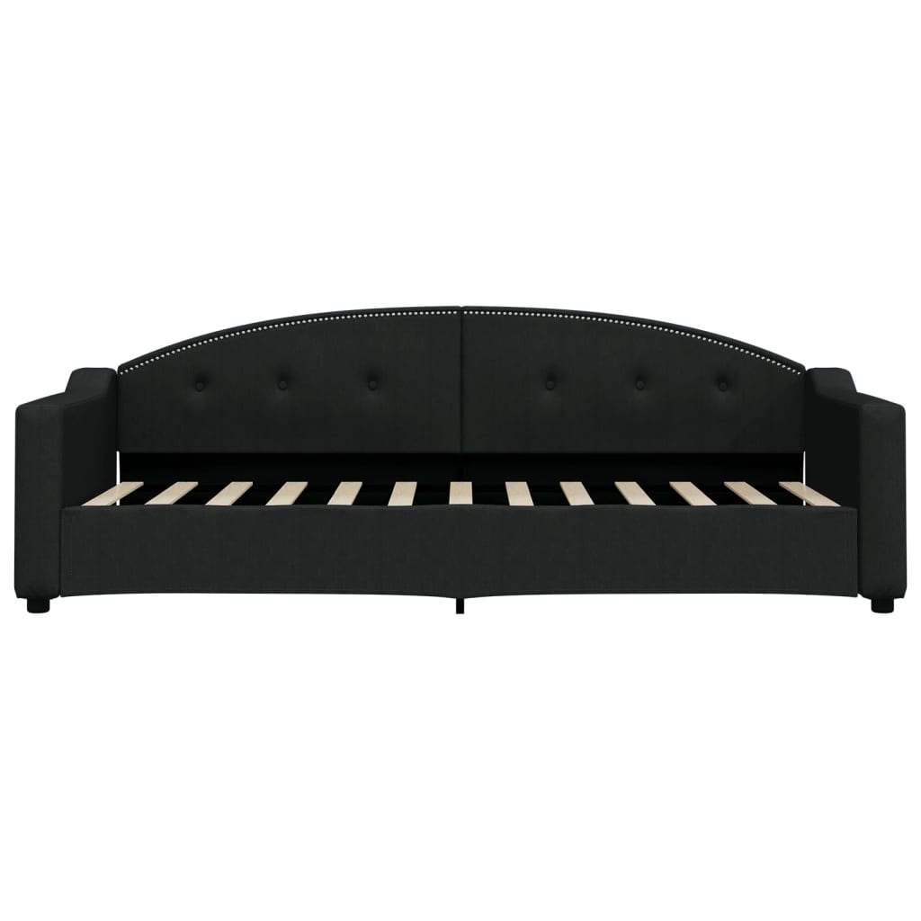 Slaapbank 80x200 cm stof zwart – afbeelding 3