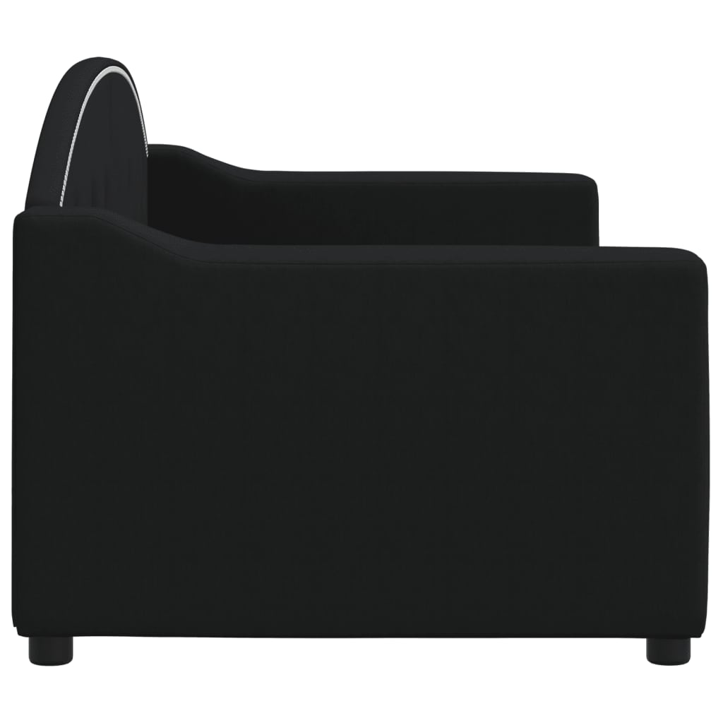 Slaapbank 80x200 cm stof zwart – afbeelding 4