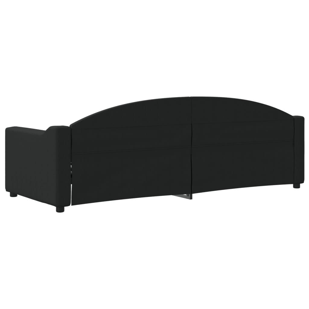 Slaapbank 80x200 cm stof zwart – afbeelding 5