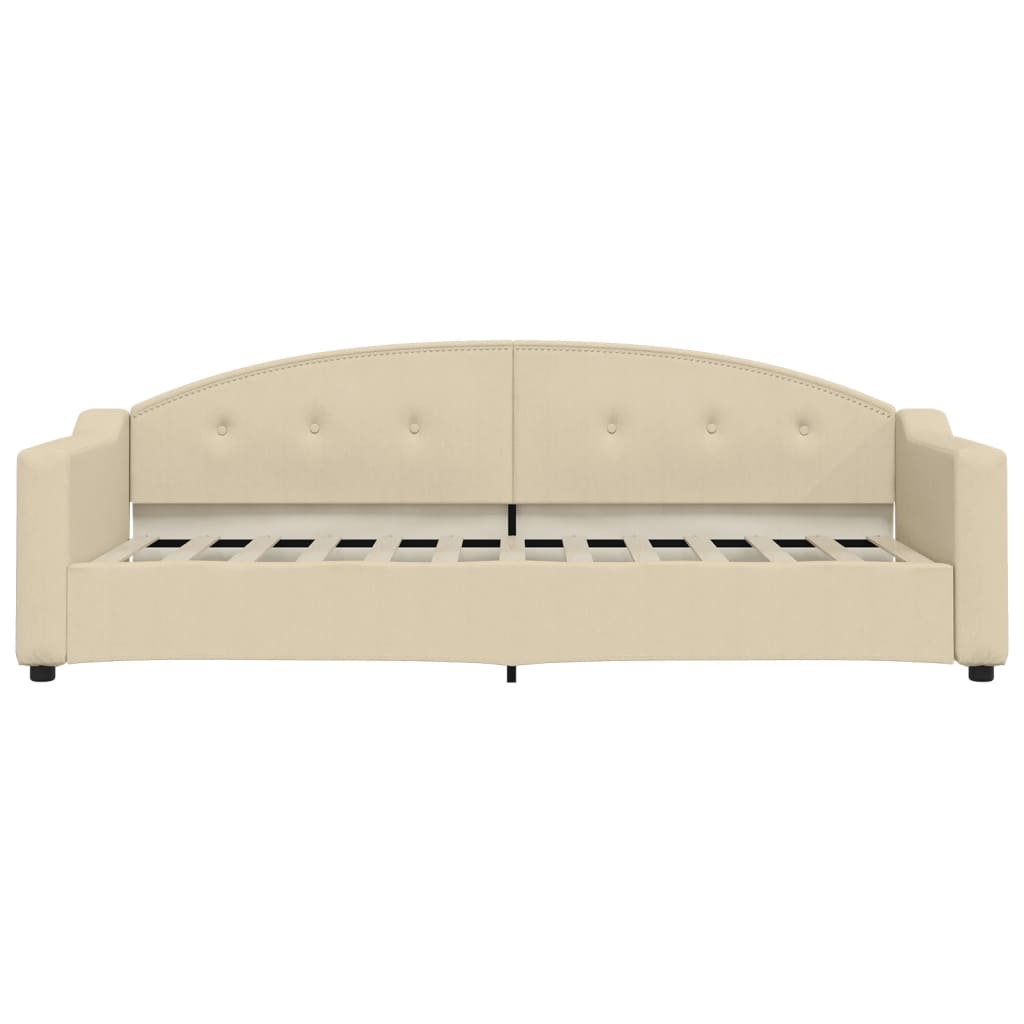Slaapbank 80x200 cm stof crèmekleurig – afbeelding 3