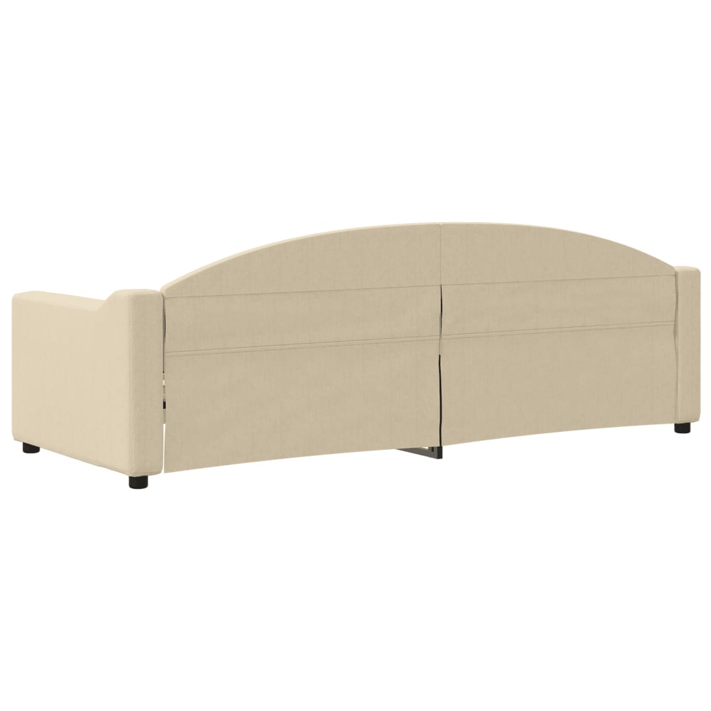Slaapbank 80x200 cm stof crèmekleurig – afbeelding 5