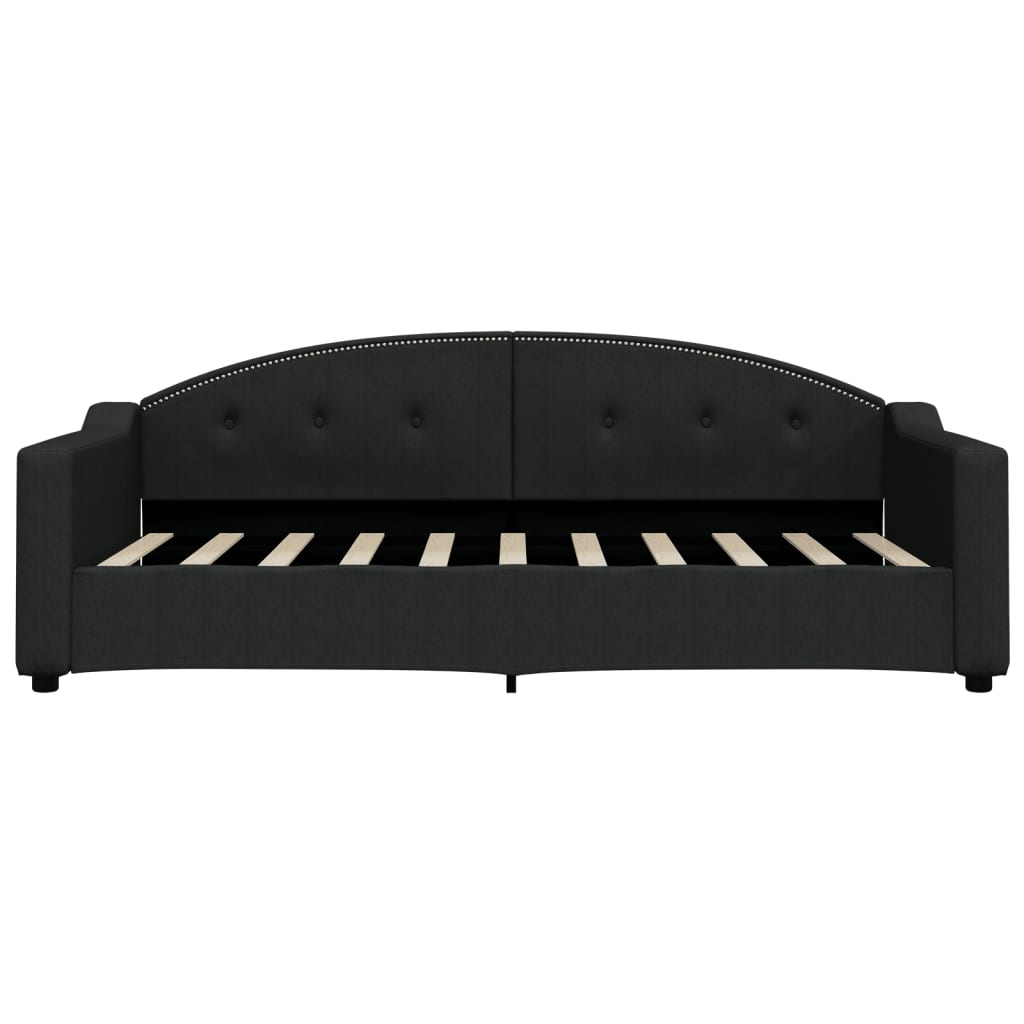 Slaapbank 90x190 cm stof zwart – afbeelding 3