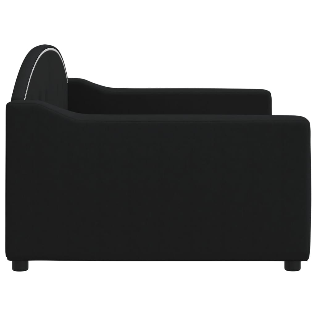 Slaapbank 90x190 cm stof zwart – afbeelding 4