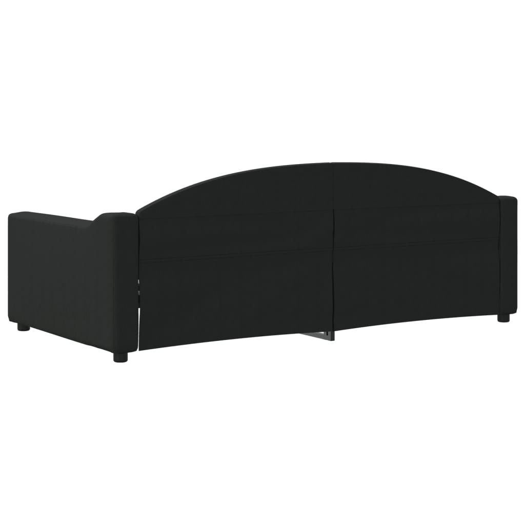 Slaapbank 90x190 cm stof zwart – afbeelding 5
