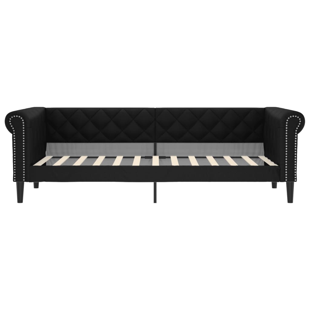 Slaapbank 80x200 cm kunstleer zwart – afbeelding 3