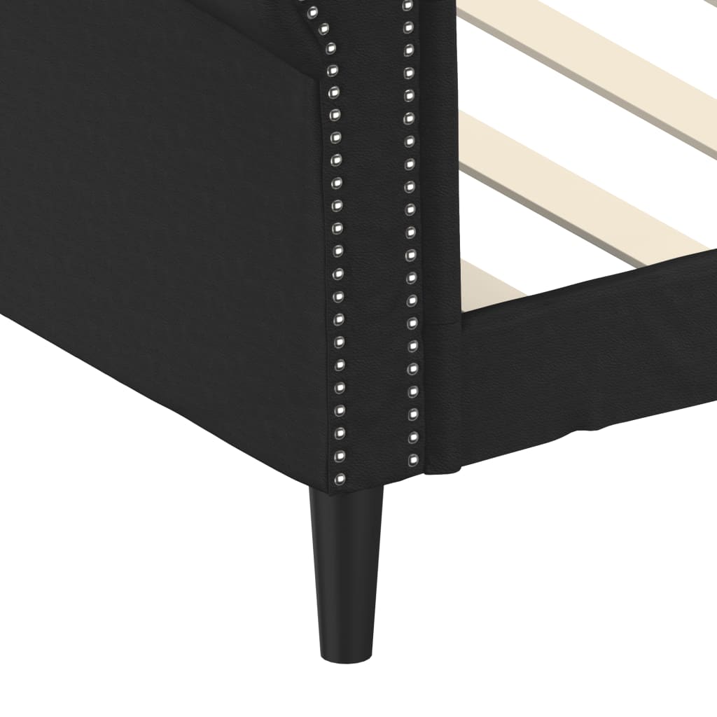 Slaapbank 80x200 cm kunstleer zwart – afbeelding 6