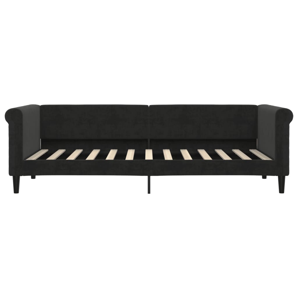 Slaapbank 80x200 cm fluweel zwart – afbeelding 3