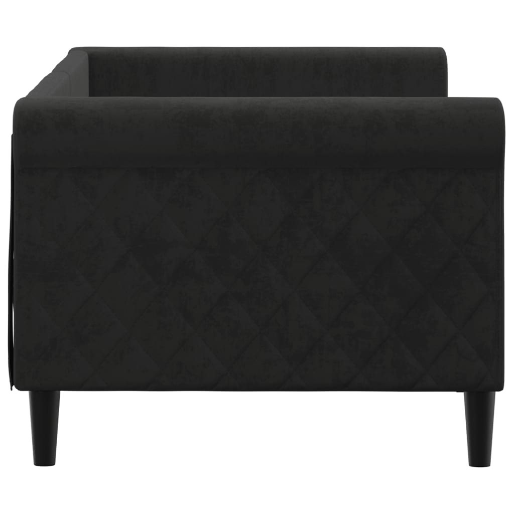 Slaapbank 80x200 cm fluweel zwart – afbeelding 4