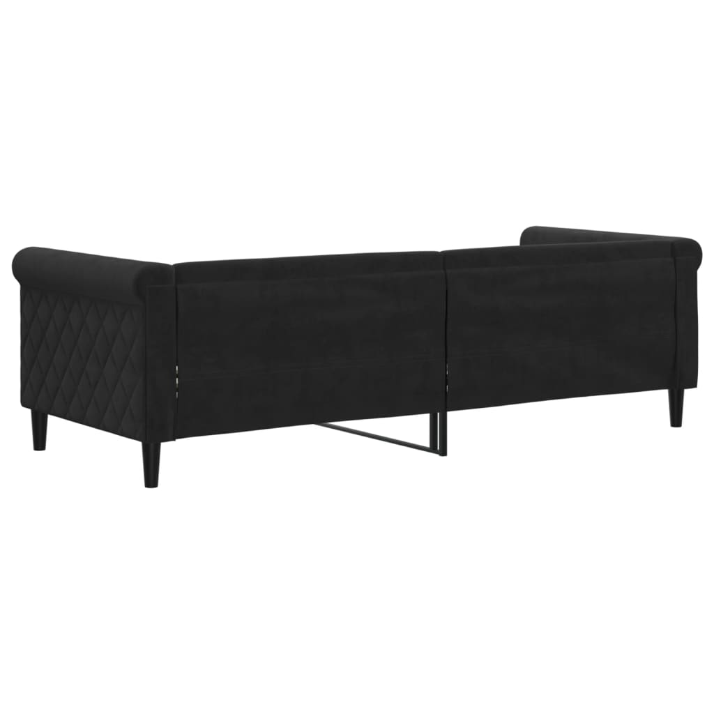 Slaapbank 80x200 cm fluweel zwart – afbeelding 5