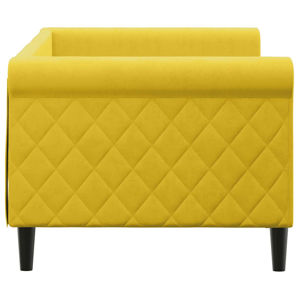 Slaapbank 80x200 cm fluweel geel – afbeelding 4