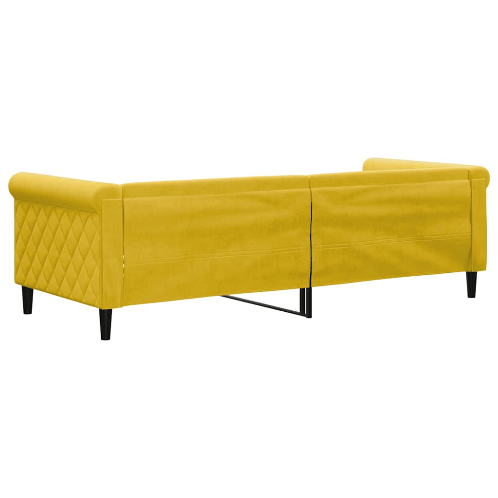 Slaapbank 80x200 cm fluweel geel – afbeelding 5