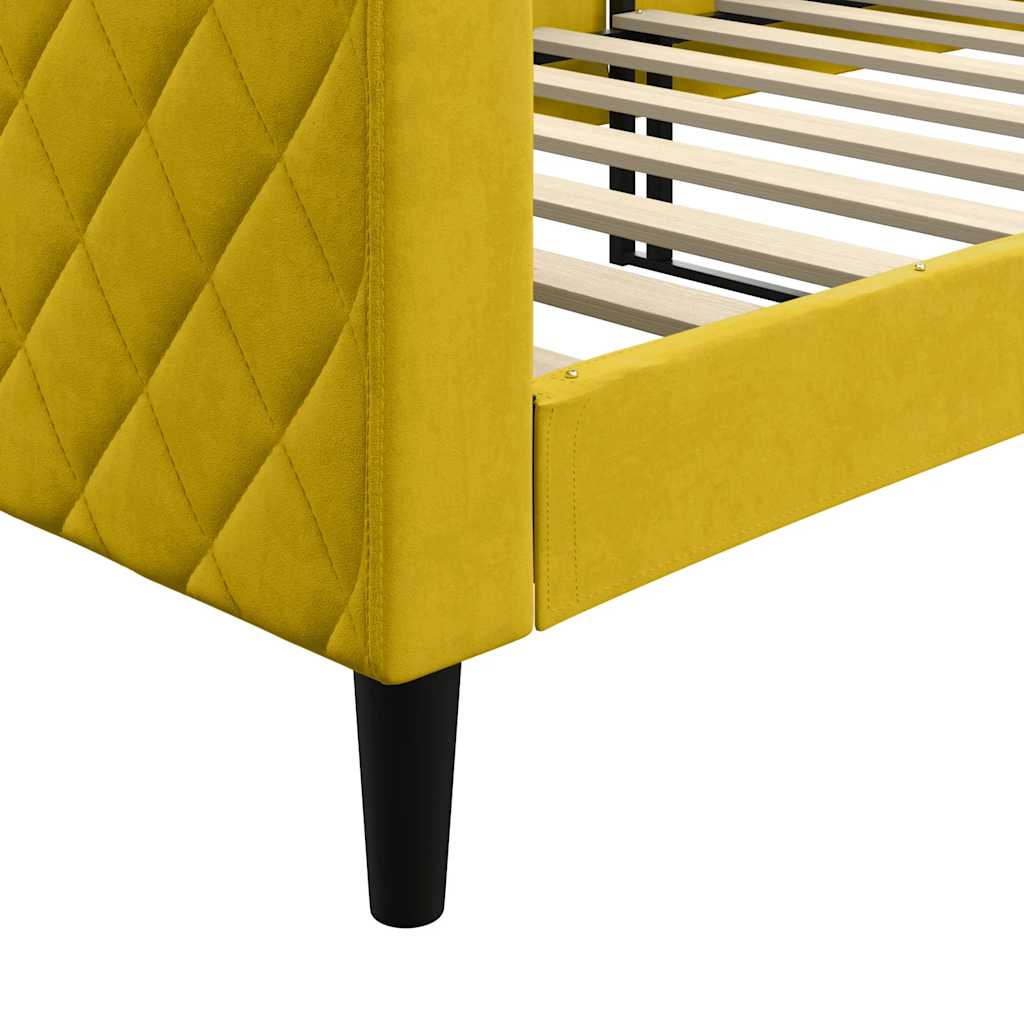 Slaapbank 80x200 cm fluweel geel – afbeelding 6