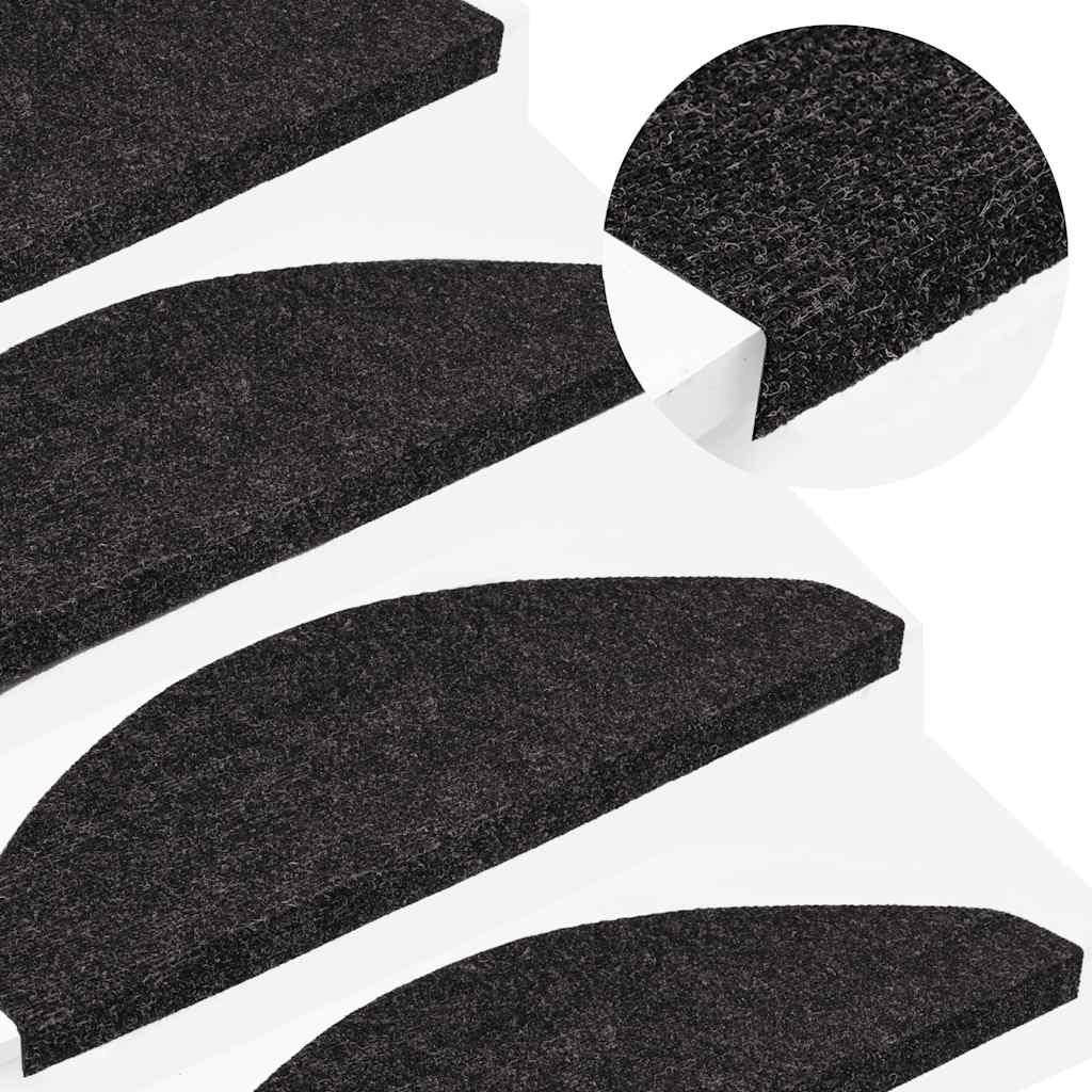 Trapmatten zelfklevend 10 st 65x22,5x3,5 cm antracietkleurig