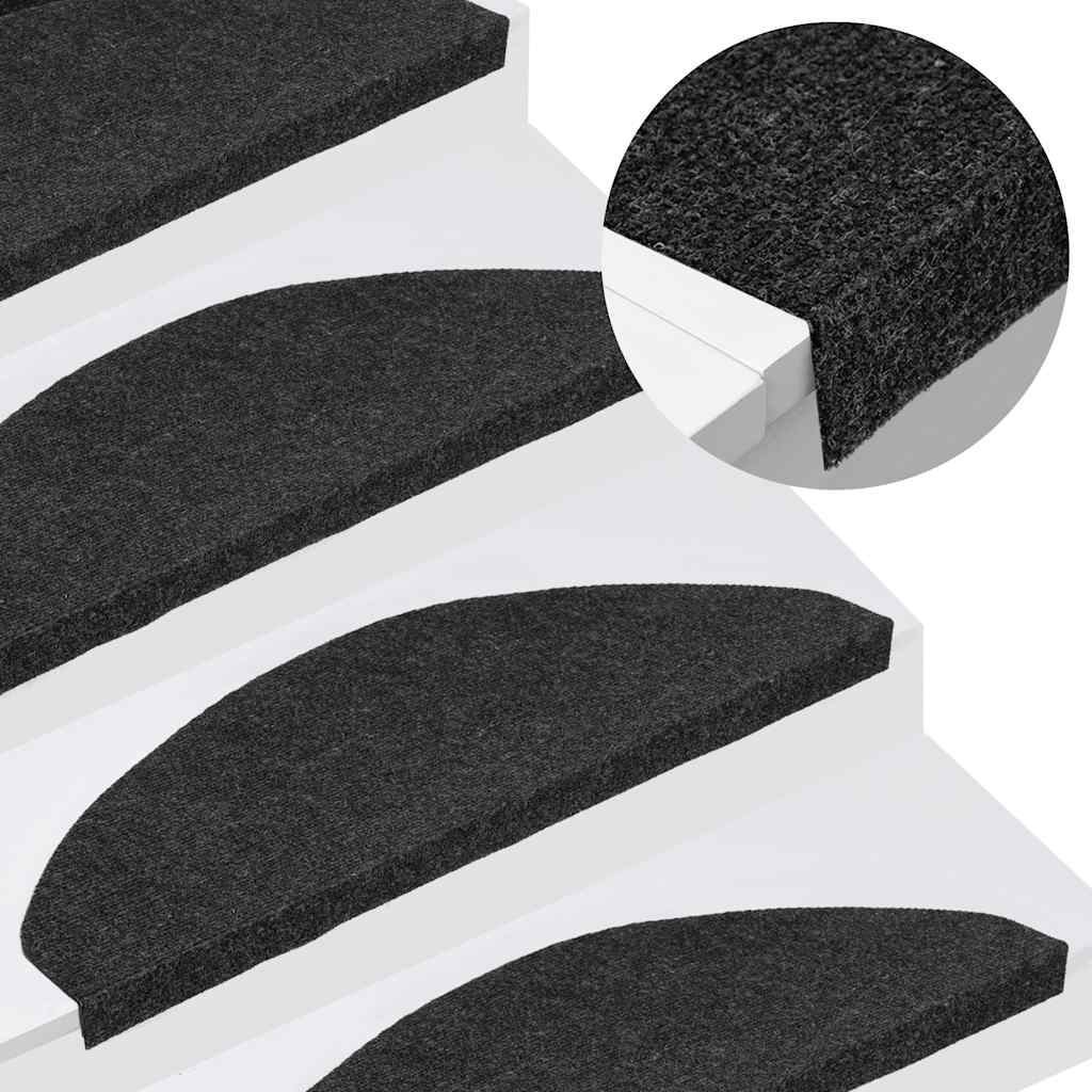 Trapmatten zelfklevend 10 st 65x22,5x3,5 cm zwart