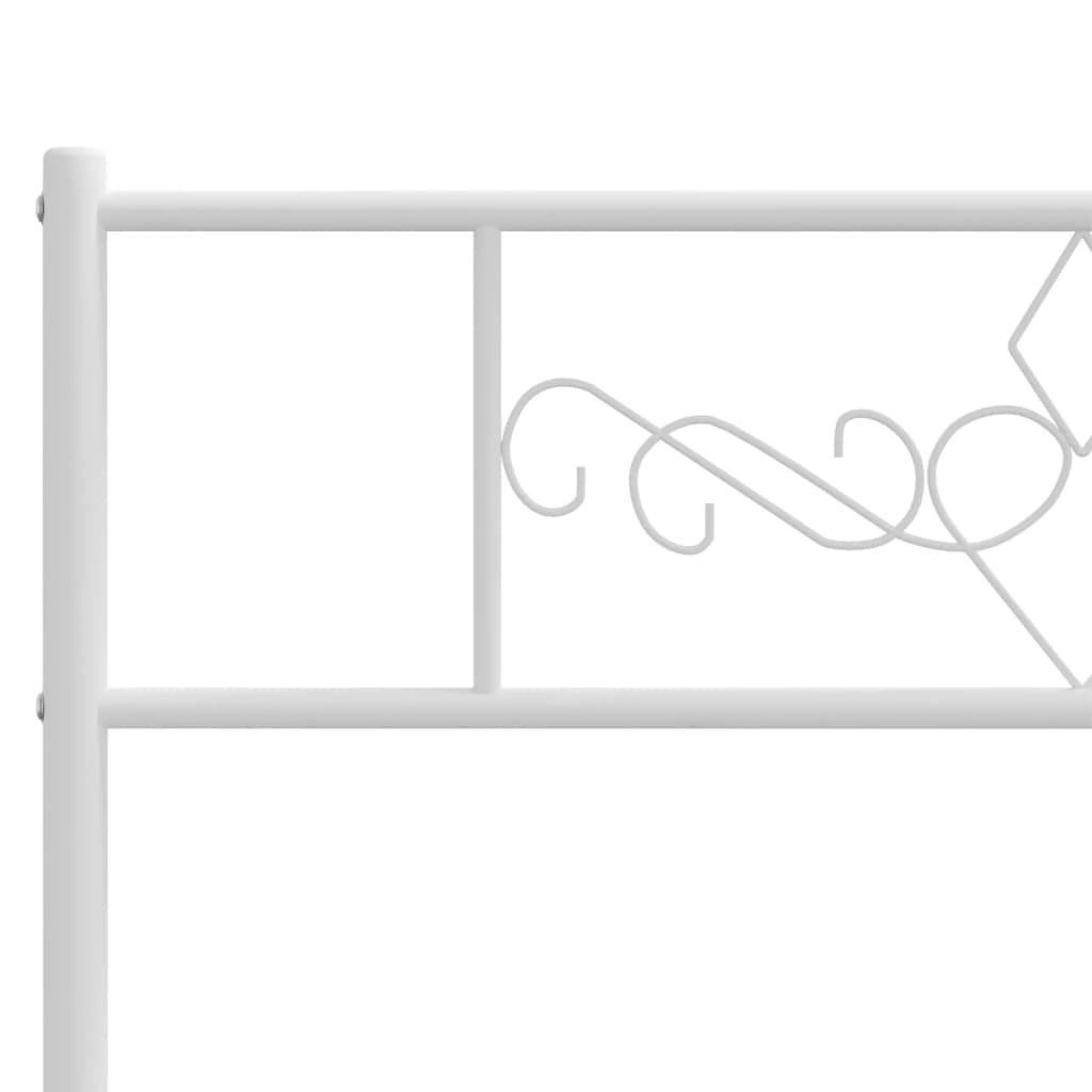 Bedframe met hoofdbord metaal wit 90x200 cm – afbeelding 8