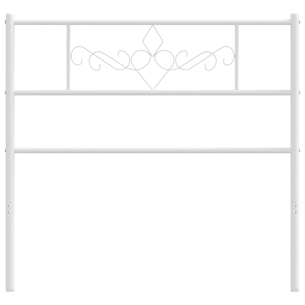 Vervangend hoofdbord 100 cm metaal wit – afbeelding 3