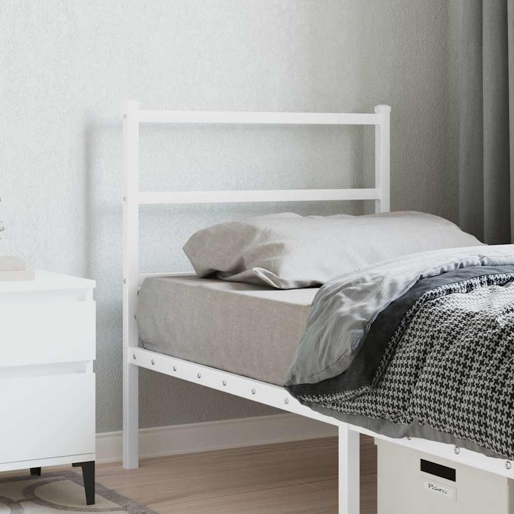 Vervangend hoofdbord 80 cm metaal wit
