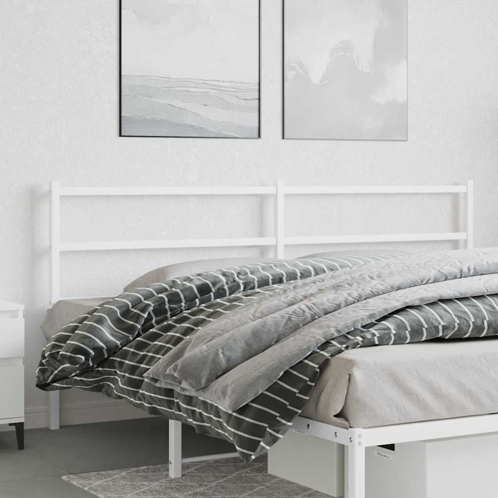 Vervangend hoofdbord 193 cm metaal wit – afbeelding 1
