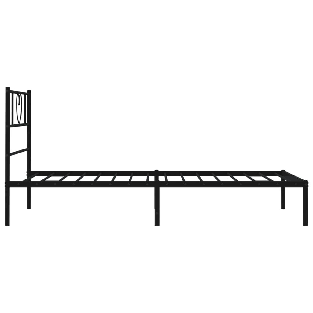 Bedframe met hoofdbord metaal zwart 107x203 cm – afbeelding 6