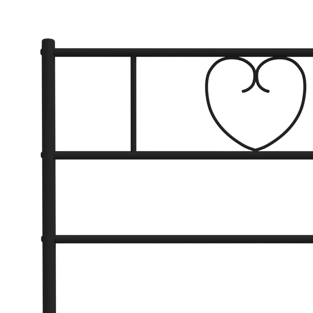 Bedframe met hoofdbord metaal zwart 107x203 cm – afbeelding 8
