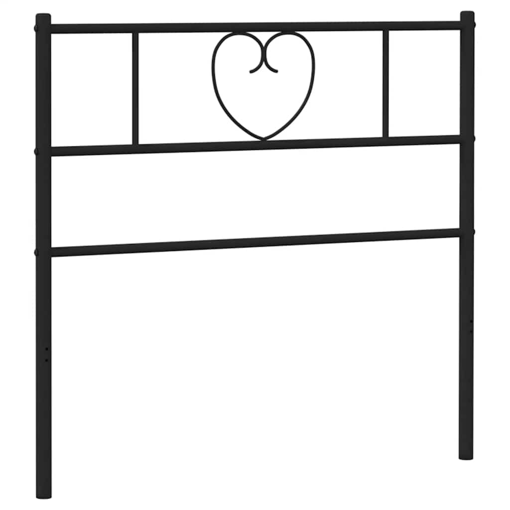 Vervangend hoofdbord 75 cm metaal zwart – afbeelding 2
