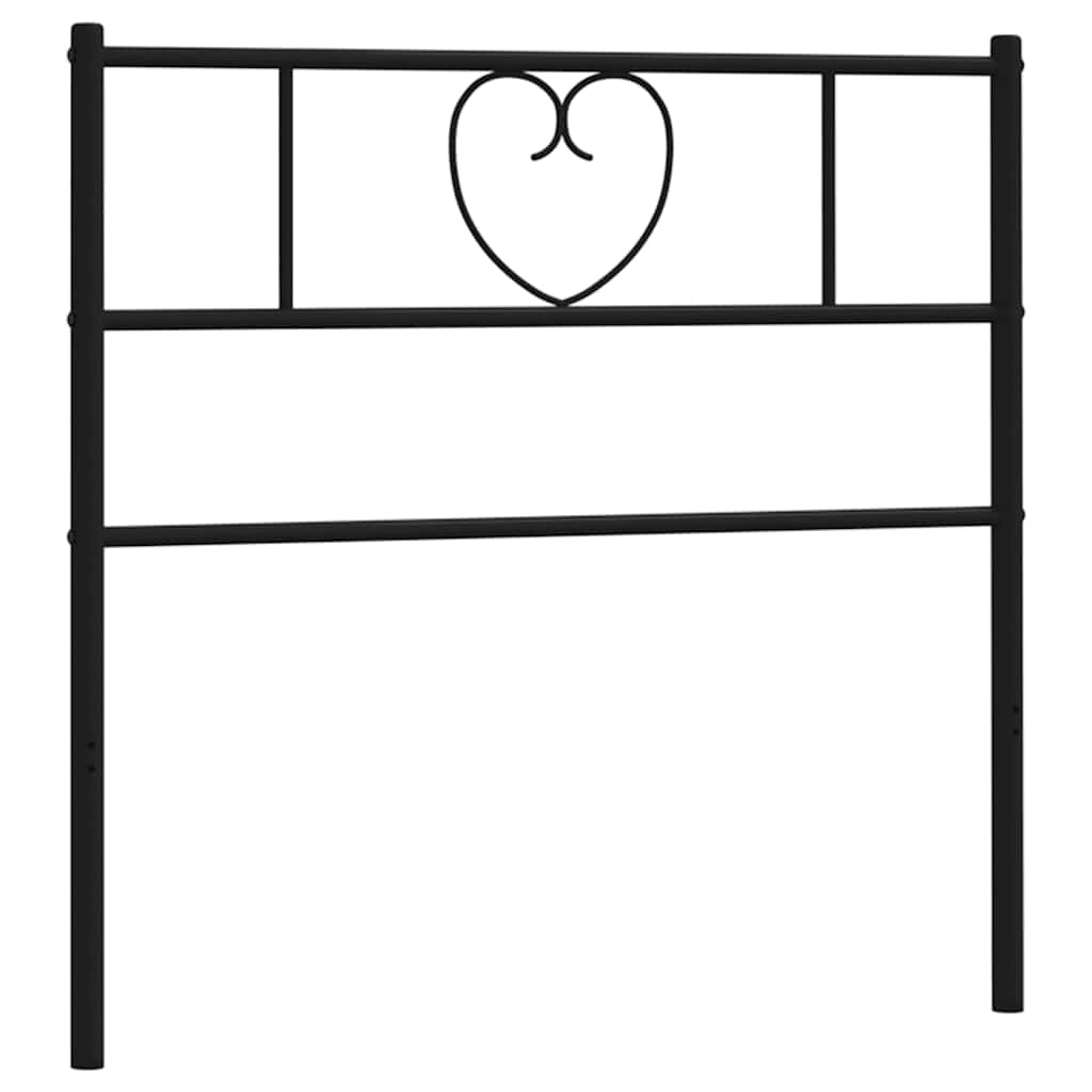 Vervangend hoofdbord 75 cm metaal zwart – afbeelding 3