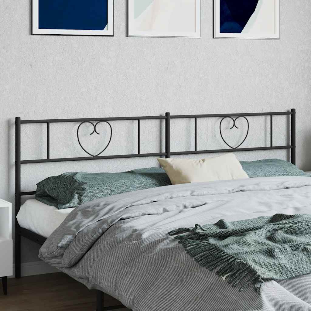 Vervangend hoofdbord 180 cm metaal zwart