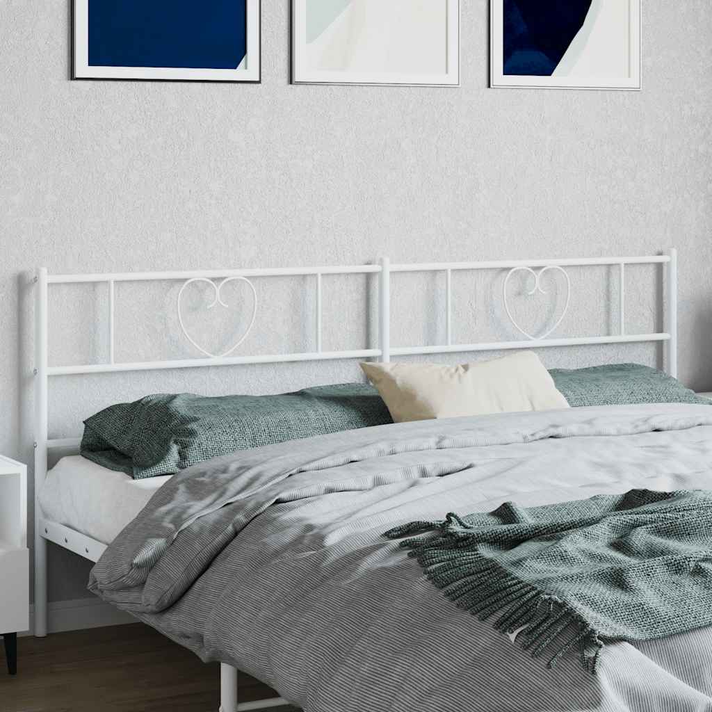 Vervangend hoofdbord 193 cm metaal wit