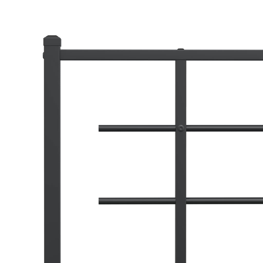 Bedframe met hoofdbord metaal zwart 150x200 cm – afbeelding 8