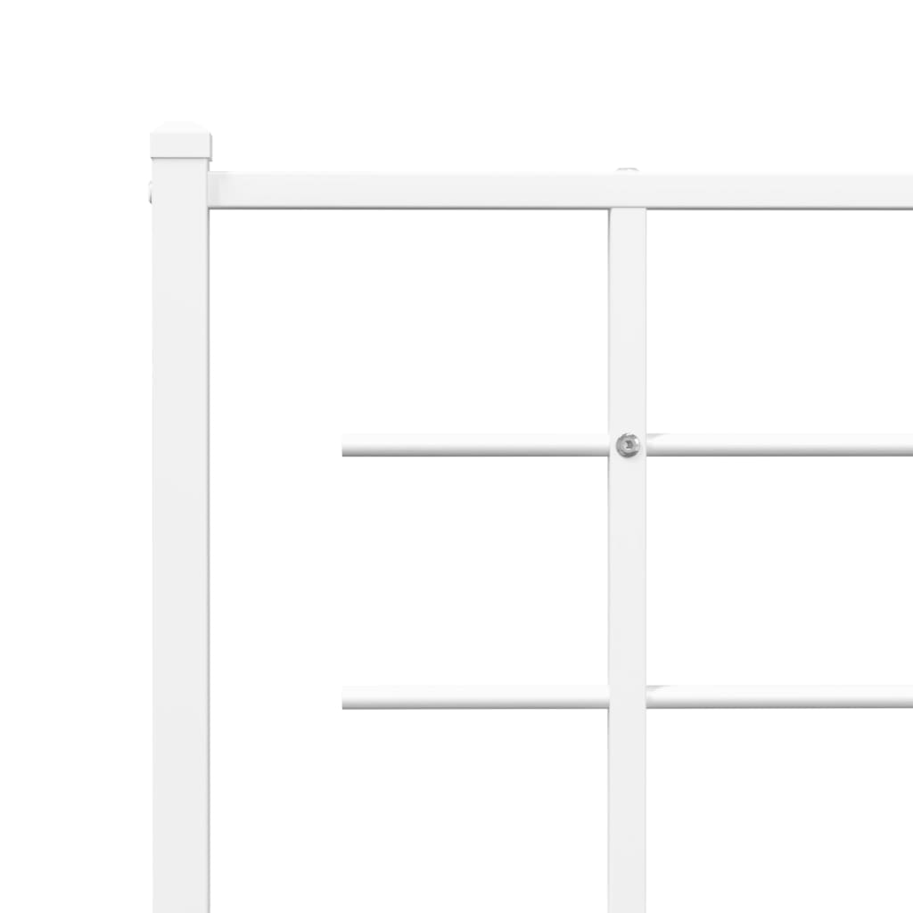 Bedframe met hoofd- en voeteneinde metaal wit 140x190 cm – afbeelding 8