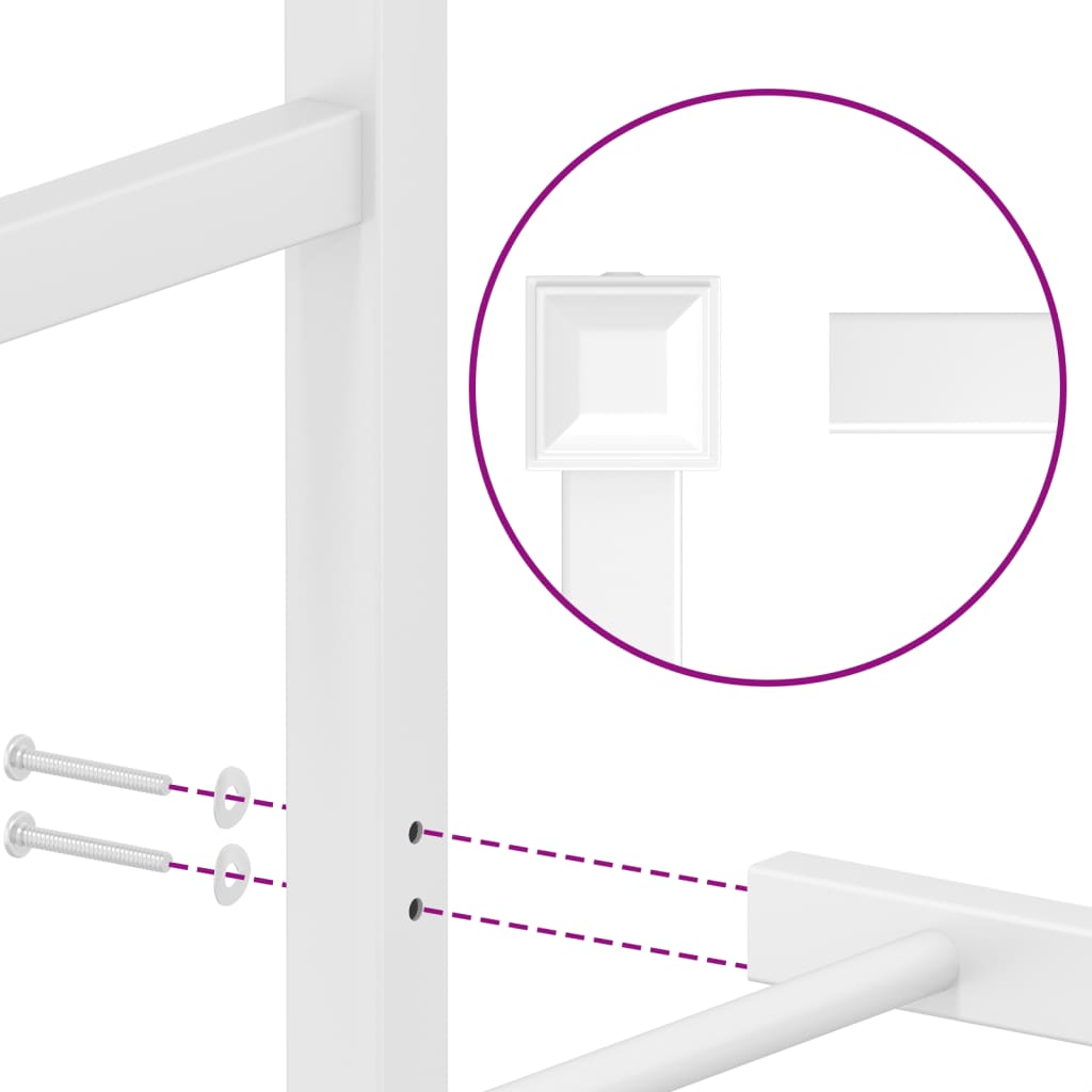 Bedframe met hoofd- en voeteneinde metaal wit 140x190 cm – afbeelding 9
