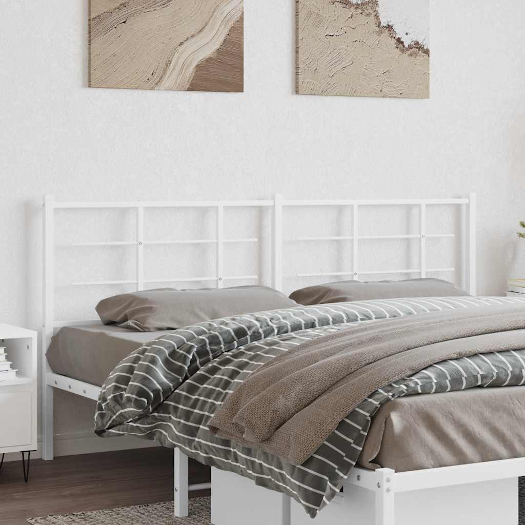 Vervangend hoofdbord 180 cm metaal wit – afbeelding 1