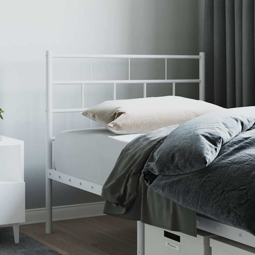 Vervangend hoofdbord 107 cm metaal wit – afbeelding 1
