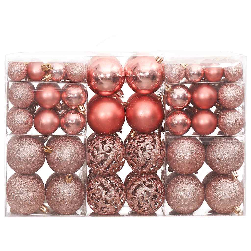 Kerstballen 100 st 3/4/6 cm roze en rosé – afbeelding 1